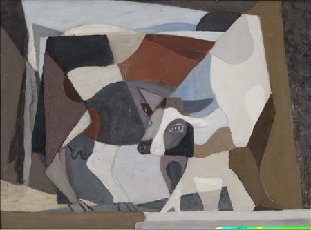 DELUIGI MARIO Treviso 1901 - Venezia 1978 La mucca 1938 - 40 olio su tavola...