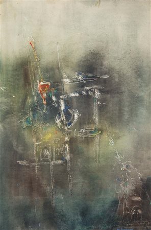 GASPARI LUCIANO Venezia 1913 - 2007 senza titolo tecnica mista su cartoncino...