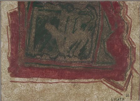 LICATA RICCARDO Torino 1929 senza titolo 1966 tecnica mista su tela riportata...
