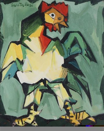 CANTATORE DOMENICO Ruvo di Puglia (Ba) 1906 - Parigi 1998 Il gallo olio su...