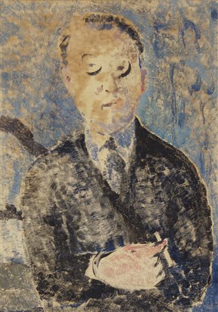 LEVI CARLO Torino 1902 - Roma 1975 Figura di fumatore 1929 olio magro su tela...