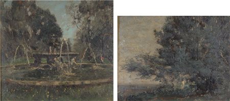 CIARDI EMMA Venezia 1879 - 1933 Campagna - Giardino lotto di due olii su...