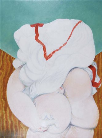 CARMASSI ARTURO Lucca 1925 Bagnante Patafisica II (anni '70) olio su tela...