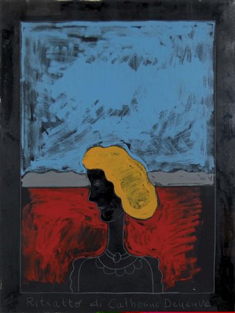 FESTA TANO Roma 1938 - 1988 Ritratto di Catherine Deneuve 1973 acrilici e...