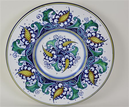 PIATTO DA PARATA in ceramica decorata La Vecchia Faenza diam cm 31