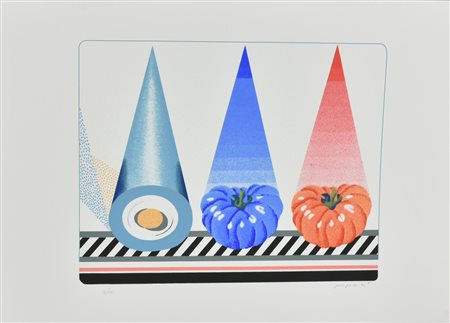 Concetto Pozzati SENZA TITOLO coppia di serigrafie su carta, cm 50x70...