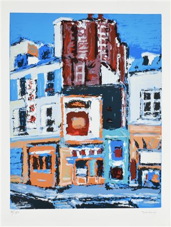 Orfeo Tamburi PARIGI litografia su carta Fabriano, cm 70x50; es. 78/150 firma