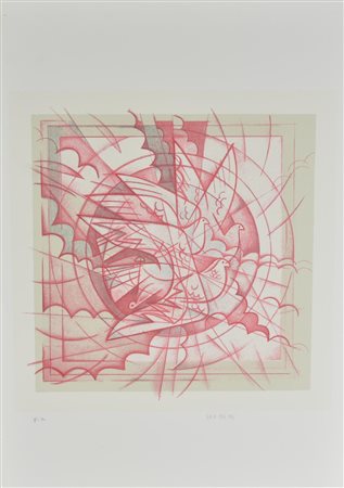 Floriano Bodini SENZA TITOLO litografia su carta Fabriano, cm 70x50; es....