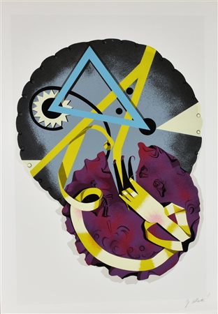 Gianantonio Abate SENZA TITOLO serigrafia su carta, cm 100x70; es. 173/200 firma