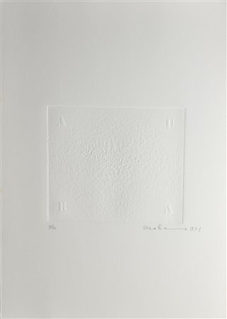 Enzo Bersezio SENZA TITOLO incisione su carta, battuta cm 17,7x20,3, su...