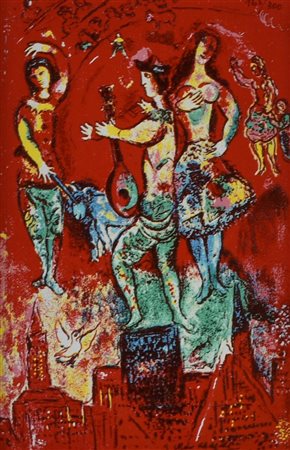 Marc Chagall CARMEN A NEW YORK serigrafia su lastra in argento 800 (d'apres),...