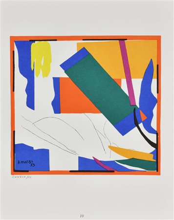 Henri Matisse SOUVENIR D'OCEANIA litografia su carta (d'apres), cm 43x33,5;...