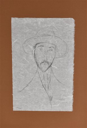 Amedeo Modigliani RITRATTO DI LEOPOLD ZBOROWSKI litografia su carta di riso...