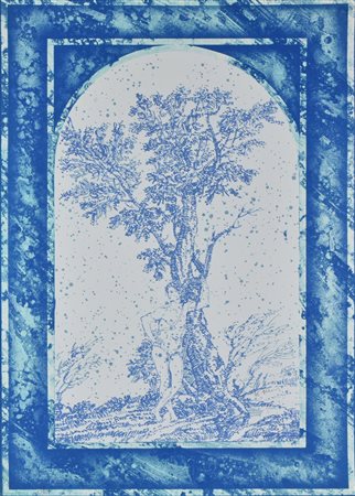 Fernando De Filippi SENZA TITOLO (BLU) litografia su carta, cm 68x47,5; es....