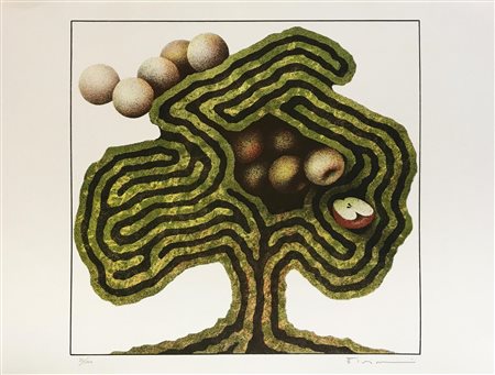 Vanni Viviani L'ALBEROBIRINTO litografia su carta, cm 50x70; es. 35/100 firma