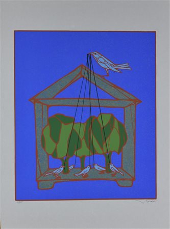 Francesco Casorati SENZA TITOLO serigrafia su carta, cm 70x50; es. 73/125 firma