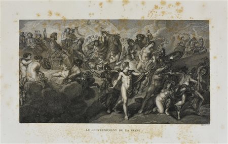 Anonimo LE GOVERNEMENT DE LA REINE acquaforte su carta, battuta cm 20,5x37,5,...