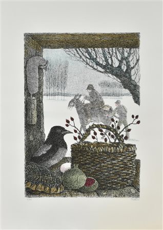 Enzo Bellini SENZA TITOLO litografia su carta, cm 70x50; es. 3/100 firma