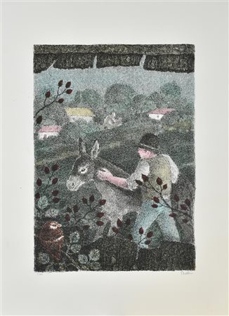 Enzo Bellini SENZA TITOLO litografia su carta, cm 70x50; es. 3/100 firma