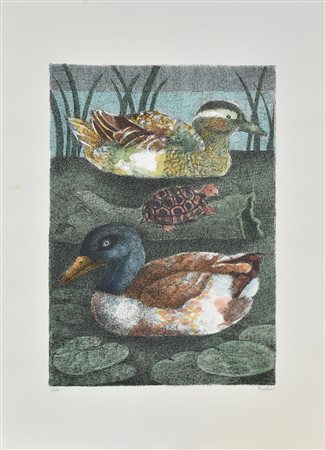 Enzo Bellini SENZA TITOLO litografia su carta, cm 70x50; es. 3/100 firma