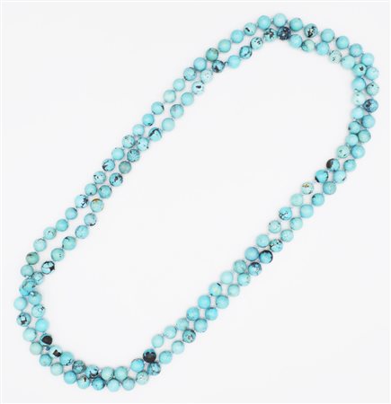 FILO DI TURCHESE formato da sfere diametro mm , g 250,3 TURQUOISE NECKLACE...