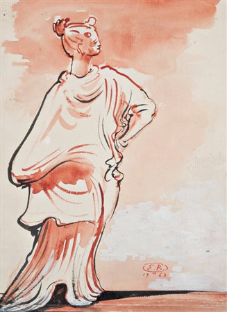 Eugene Berman (San Pietroburgo 1899 ‑ Roma 1972) “Dea” 1963 Tecnica mista su...