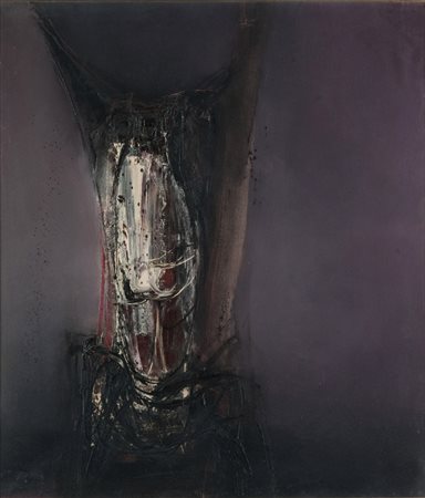 Sandro Luporini (Viareggio 1930) “Studio” 1958 olio su tela (cm 80x70)...