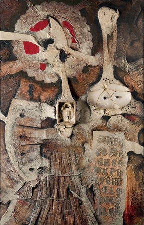 Lucio Del Pezzo (Napoli 1933) “Santa Lucia” 1961 olio , tecnica mista e...