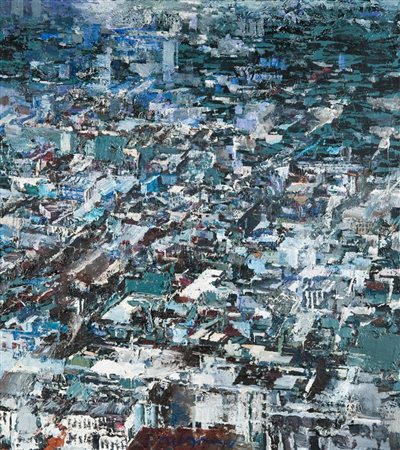 Velasco Vitali (Bellano (CO) 1960) “Città” 2003 olio su tela (cm 90x80)...
