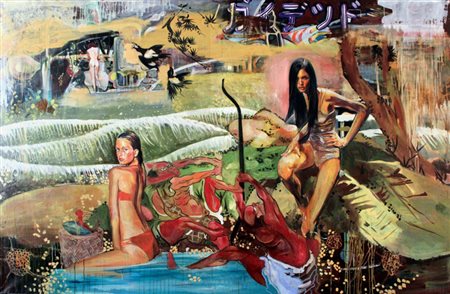 Dormice (Vienna 1999) “Hokusai Studies” 2002 acrilico su tela (cm 200x300)...