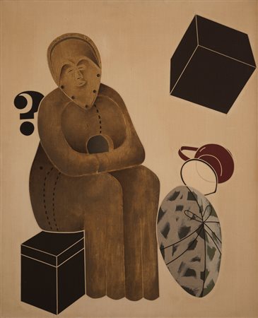 Emilio Tadini (Milano 1927 ‑ 2002) “Archeologia” 1972 acrilico su tela (cm...