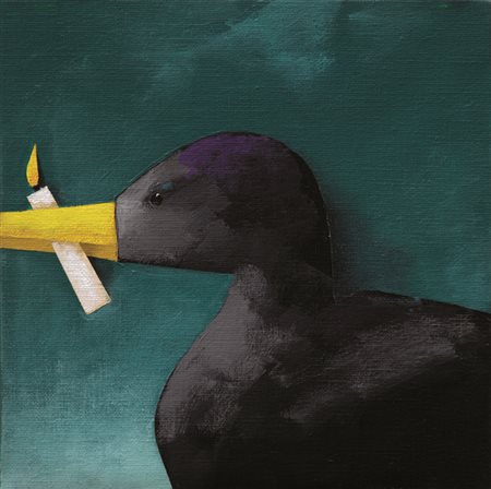 Emilio Tadini (Milano 1927 ‑ 2002) “Per inno alla notte” acrilico su tela (cm...