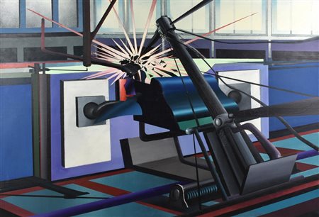 Giuseppe Caccamo LASER olio su tela, cm 70x100 eseguito nella meta' anni '70