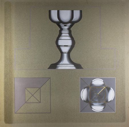 Franco Dellerba SENZA TITOLO acrilico su tela, cm 130x130 sul retro: firma e...