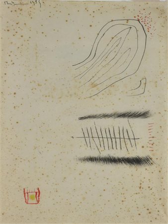 Martin Bradley COMPOSIZIONE china su carta, cm 53x40 firma e data eseguito...