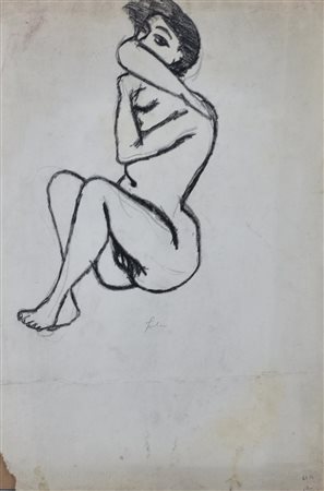 Albino Galvano NUDO FEMMINILE tecnica mista su carta, cm 48x33 firma e timbro...