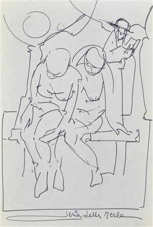 Gianni Sesia della Merla AL PARCO pennarello su carta, cm 30x21 firma sul...