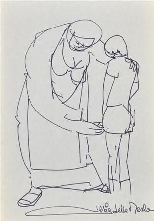 Gianni Sesia della Merla TENEREZZA pennarello su carta, cm 30x21 firma sul...