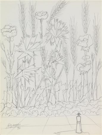 Piero Gianuzzi SENZA TITOLO matita su cartoncino, cm 33x24 firma e data...