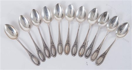 Manifattura CESA, Alessandria. Lotto composto da undici cucchiaini in argento...