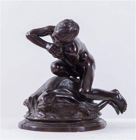 VINCENZO GEMITO (Napoli 1852 – 1929) ), attr. "Fanciullo con delfino"....