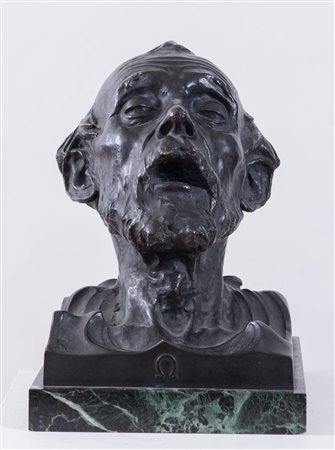 ANDREA LIPPI (1888-1916) "Testa". Scultura in bronzo. Cm (senza basamento)...