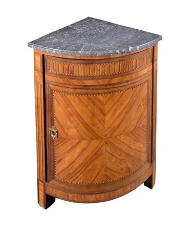 CANTONALE lastronato in bois de rose e palissandro con filettature in bosso e...