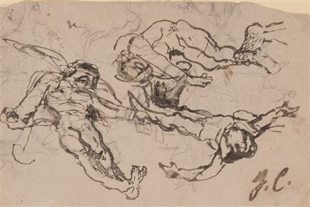 FELICE CARENA (Cumiana 1879 - Venezia 1966). “Studio di figure distese”....