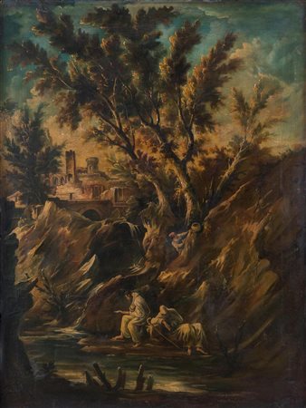 Maestro del XIX secolo. "Senza titolo". Olio su tela. Cm 120x89.