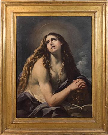 GIACINTO BRANDI (Poli 1621- Roma 1691) "Maddalena". Olio su tela. Cm 97,5x72,7.