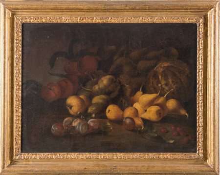 Ambito di Giacomo Fardella "Natura morta”. Olio su tela. (restauri). Cm 56x75.