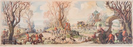 PIETRO PIETRA (Bologna 1885 - Bologna 1956) “Convegno di caccia”. Penna...