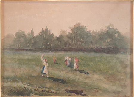 EUGENIO GIGNOUS (Milano 1850 - Stresa 1906) "Senza titolo", 1896. Acquerello...