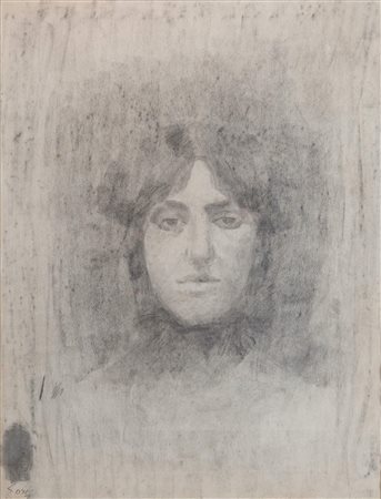 CARLO CORSI (Nizza 1879 – Bologna 1966) “Apparizione”. Carboncino su carta....